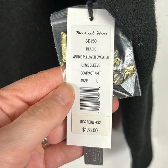 NWT Michael Stars black Maddie pullover sweater sz lg - Picture 7 of 13